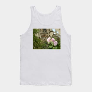 Paris Notre Dame de Paris Pink Rose Bush Tank Top